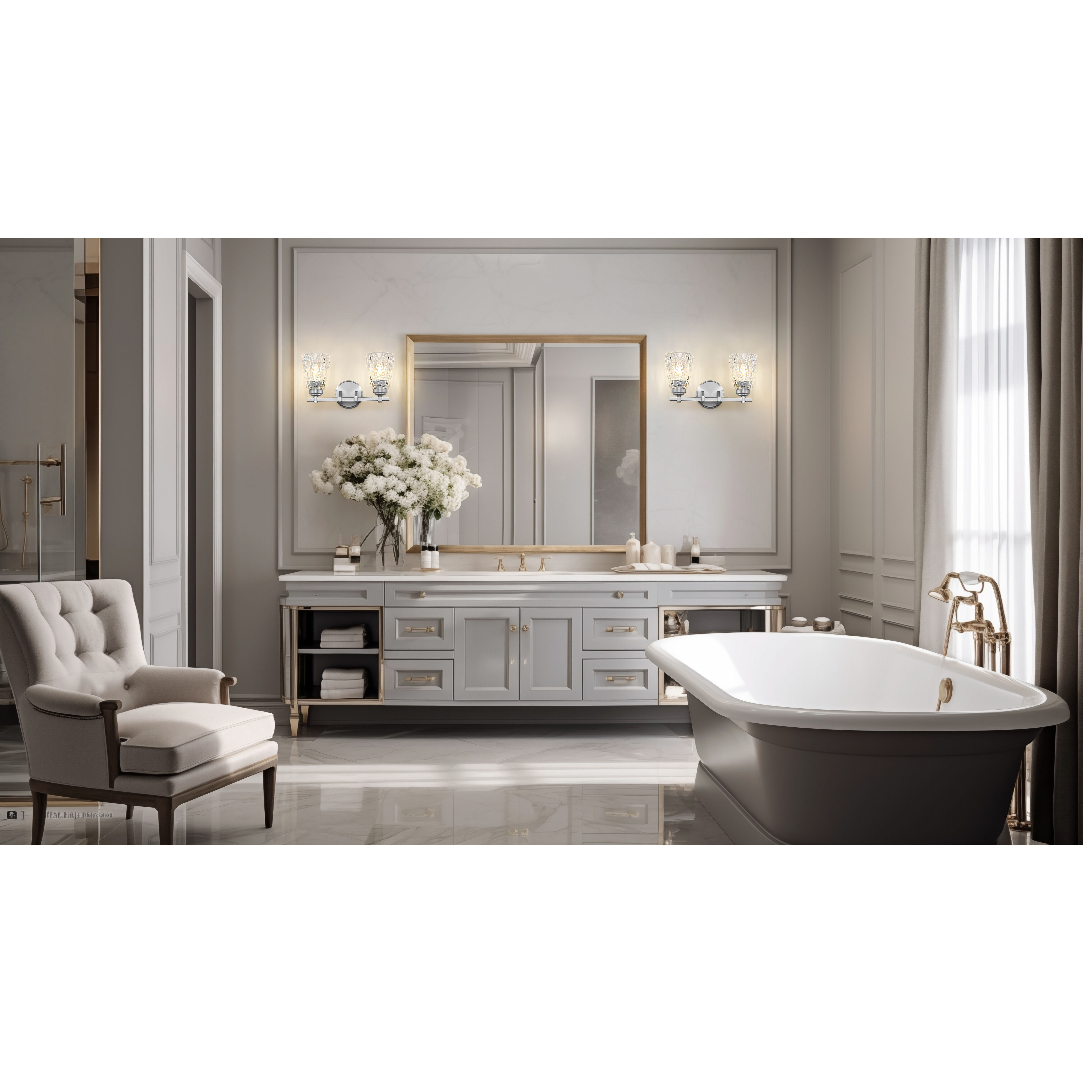 Andree Vanity Wall Light in Brushed Nickel