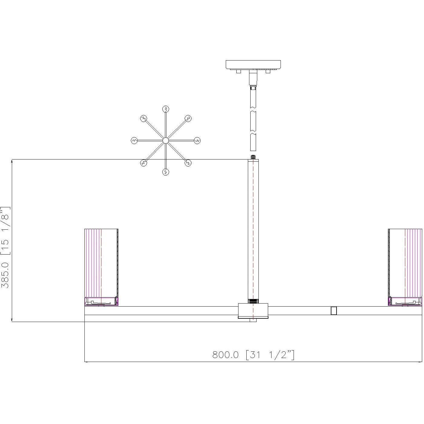 Danica 8 Light 31.5 inch Matte Black Chandelier Ceiling Light