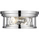 Clarion 2 Light 12 inch Polished Nickel Flush Mount Ceiling Light