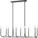 Haylie 10 Light 44 inch Matte Black and Brushed Nickel Linear Chandelier Ceiling Light