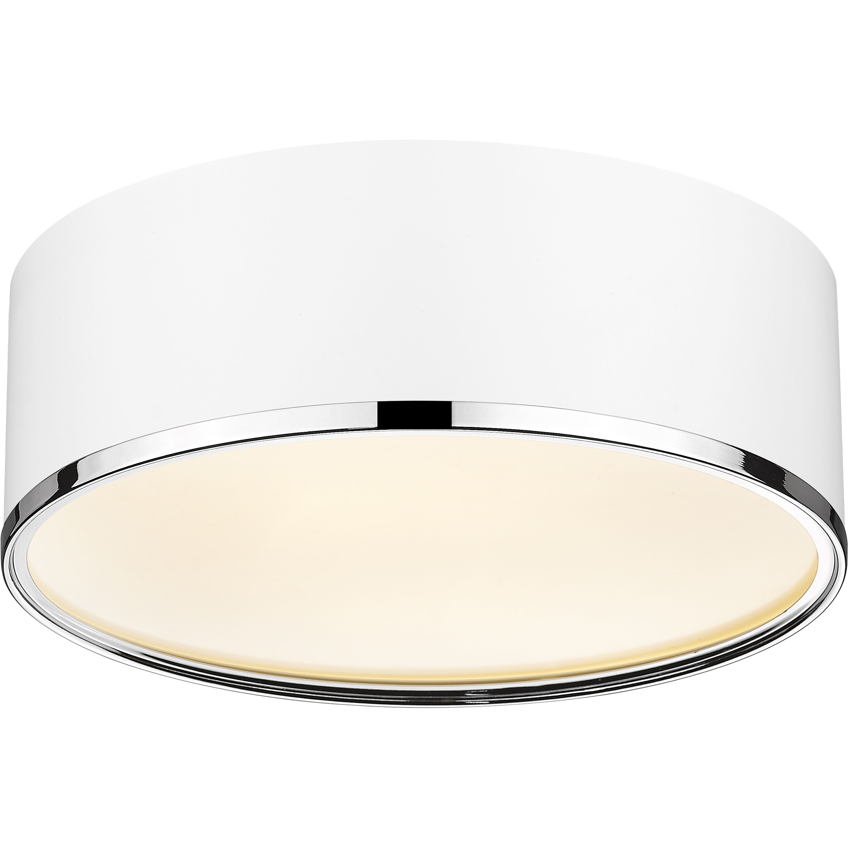 Arlo 3 Light 16 inch Matte White and Chrome Flush Mount Ceiling Light