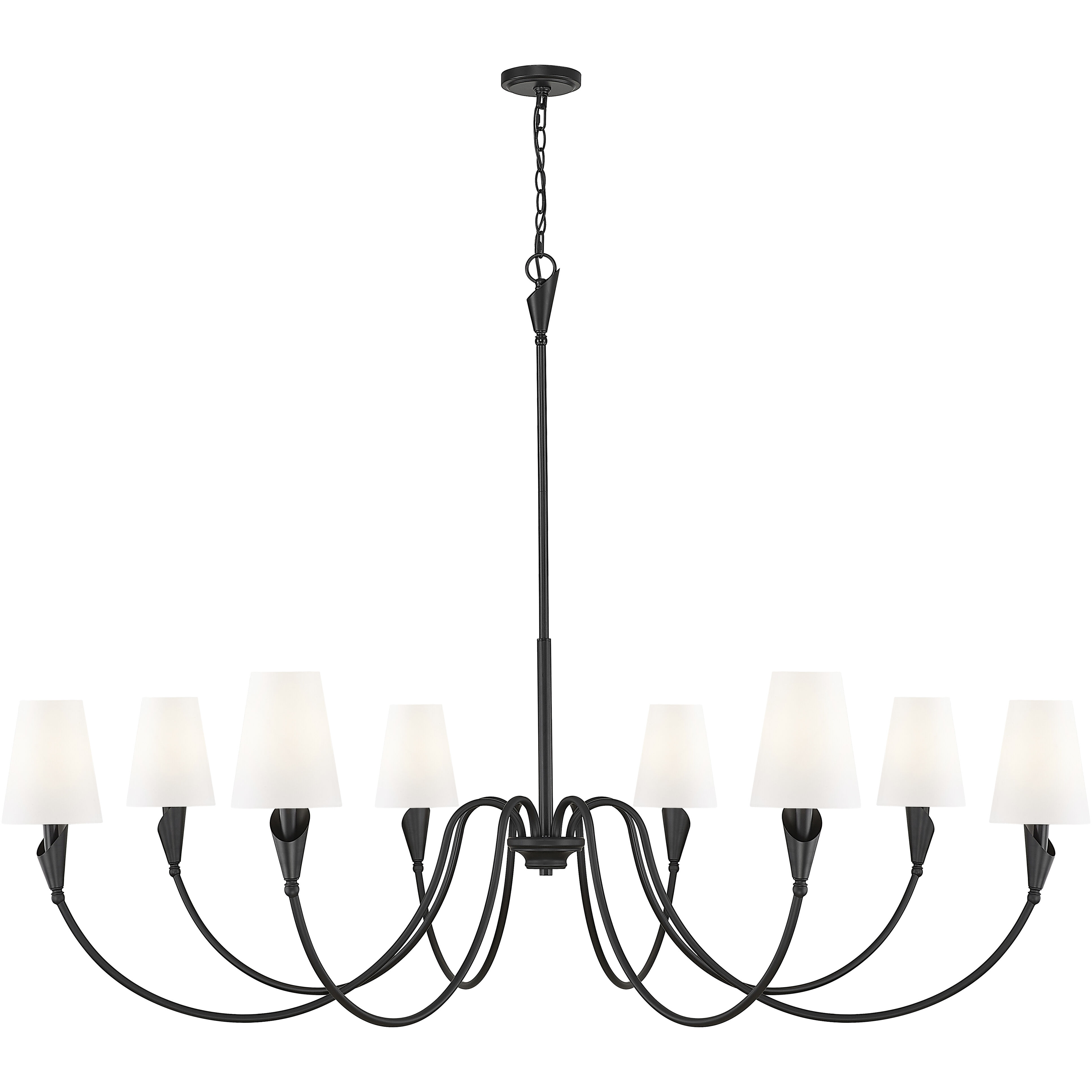 Claudelle 8 Light 65 inch Matte Black Chandelier Ceiling Light