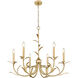 Aslin 6 Light 31 inch Gold Leaf Chandelier Ceiling Light