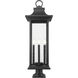 Tiberius 6 Light 36.75 inch Black Outdoor Pier Mounted Fixture