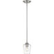 Joliet 1 Light 5.5 inch Brushed Nickel Pendant Ceiling Light