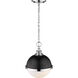 Peyton 2 Light 11.5 inch Matte Black and Chrome Pendant Ceiling Light