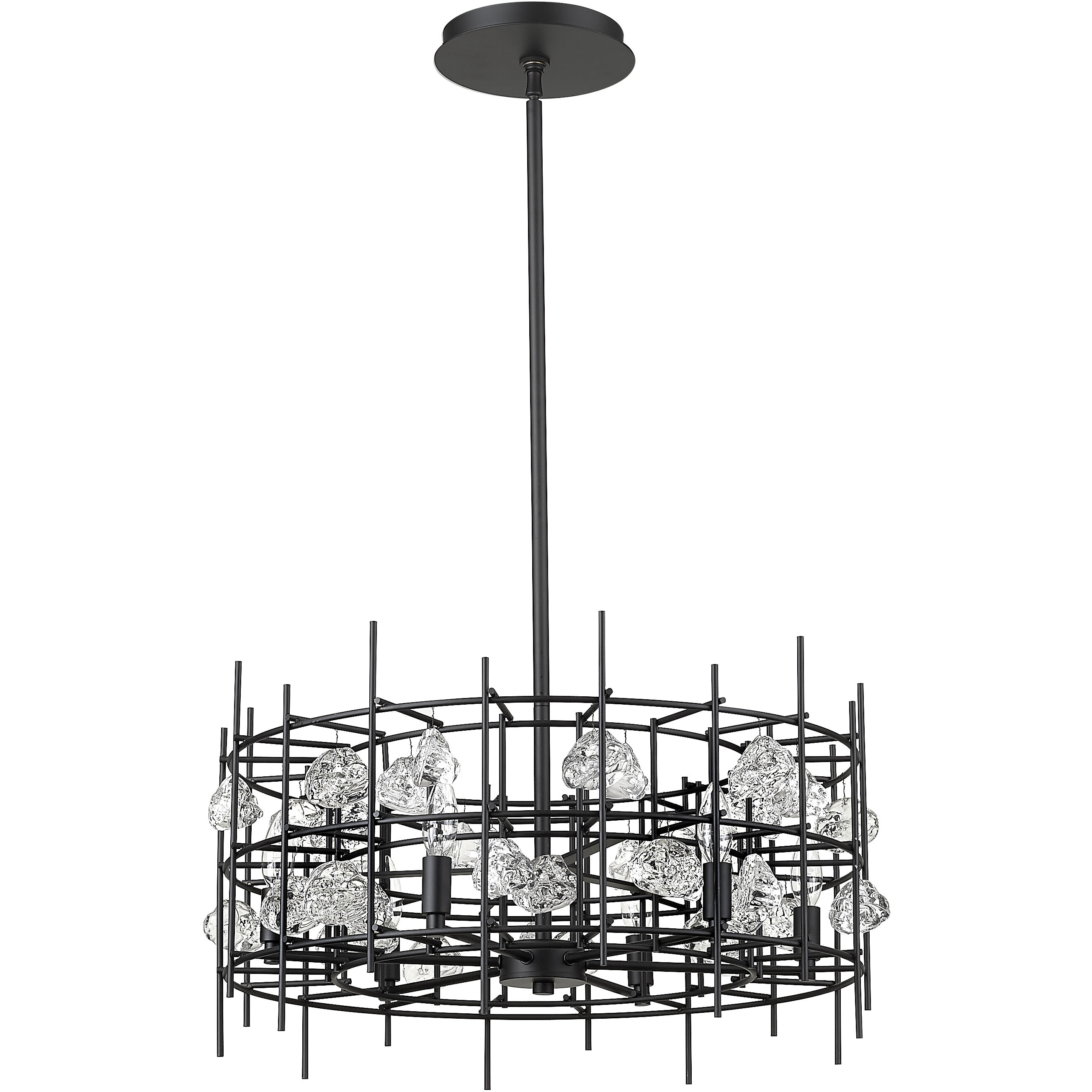 Garroway 6 Light 24 inch Matte Black Chandelier Ceiling Light