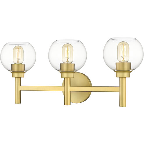 Sutton 3 Light 23.75 inch Brushed Gold Vanity Wall Light in Bronze Gold