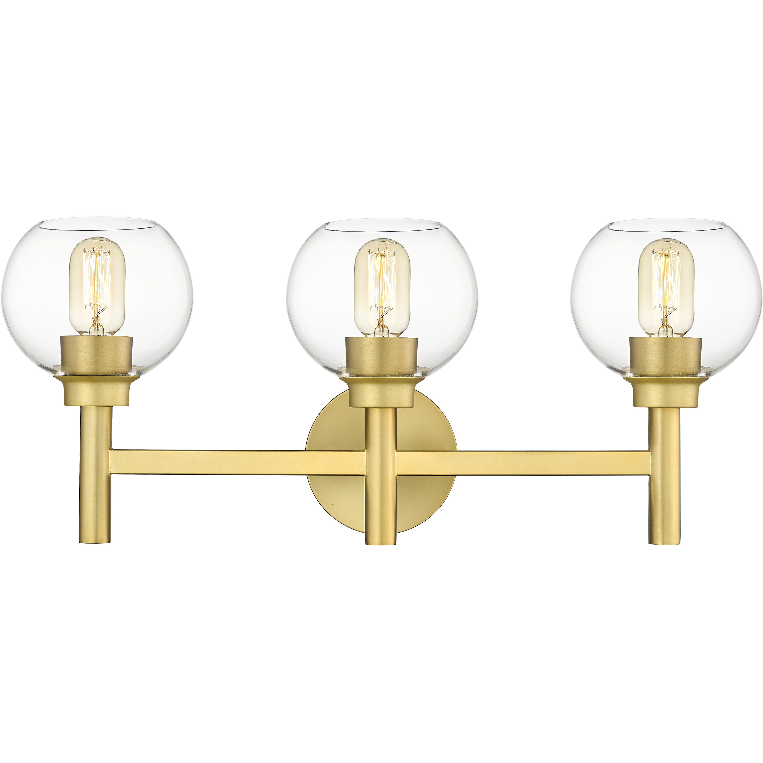 Sutton 3 Light 23.75 inch Brushed Gold Vanity Wall Light in Bronze Gold