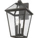 Talbot 3 Light 17.5 inch Oil Rubbed Bronze Outdoor Wall Light in Seedy Glass