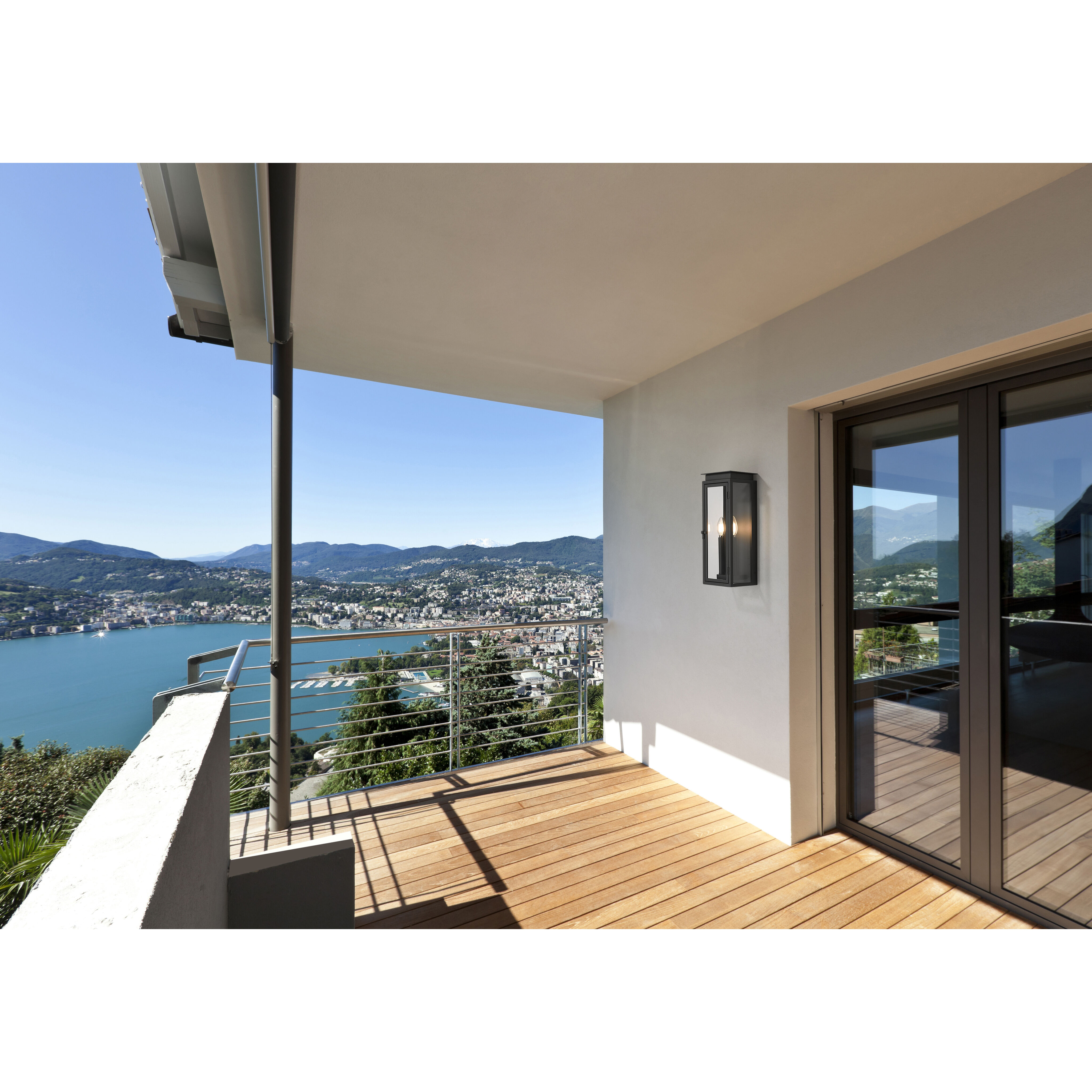 Nova 2 Light 16.5 inch Black Outdoor Wall Light