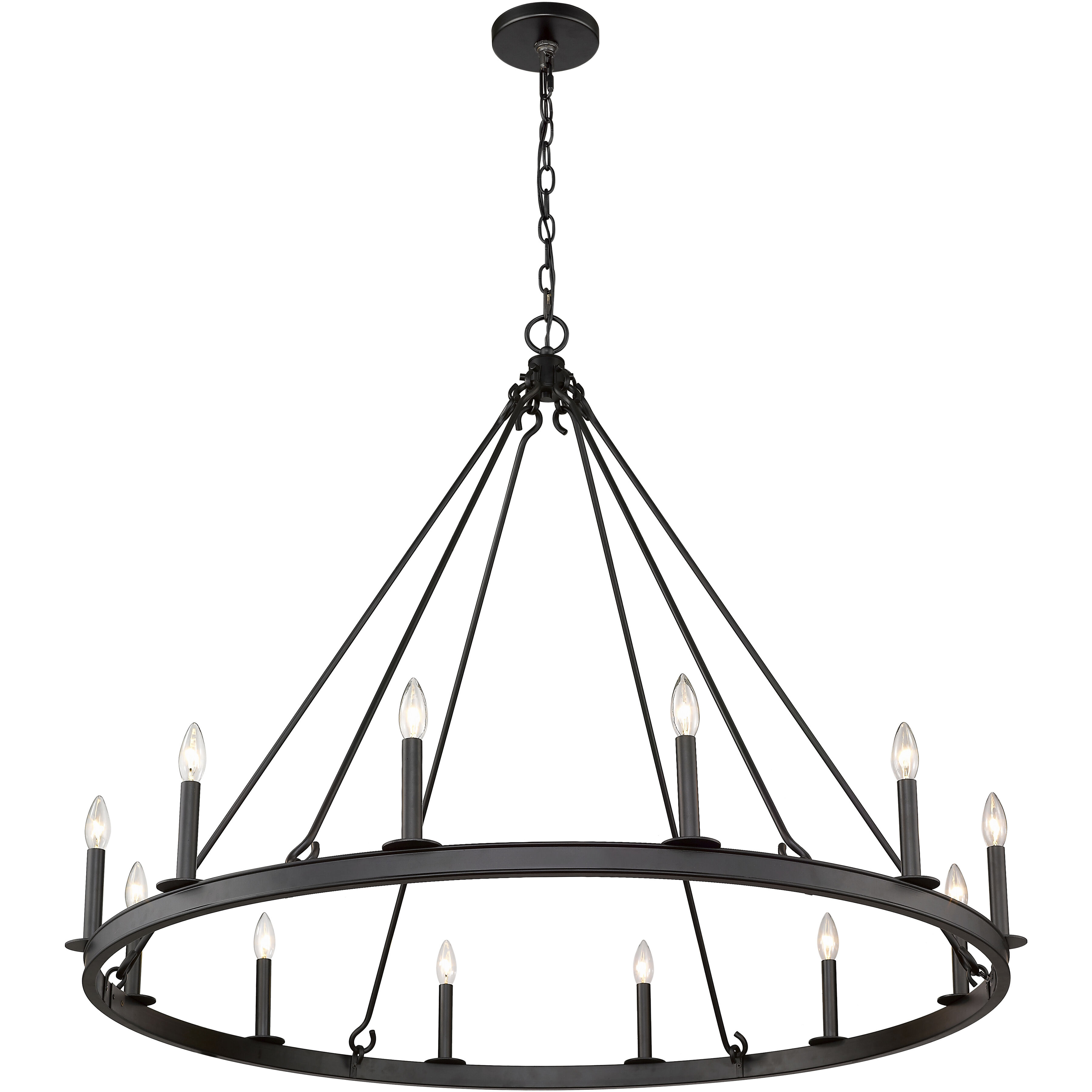 Barclay 12 Light 48 inch Matte Black Chandelier Ceiling Light