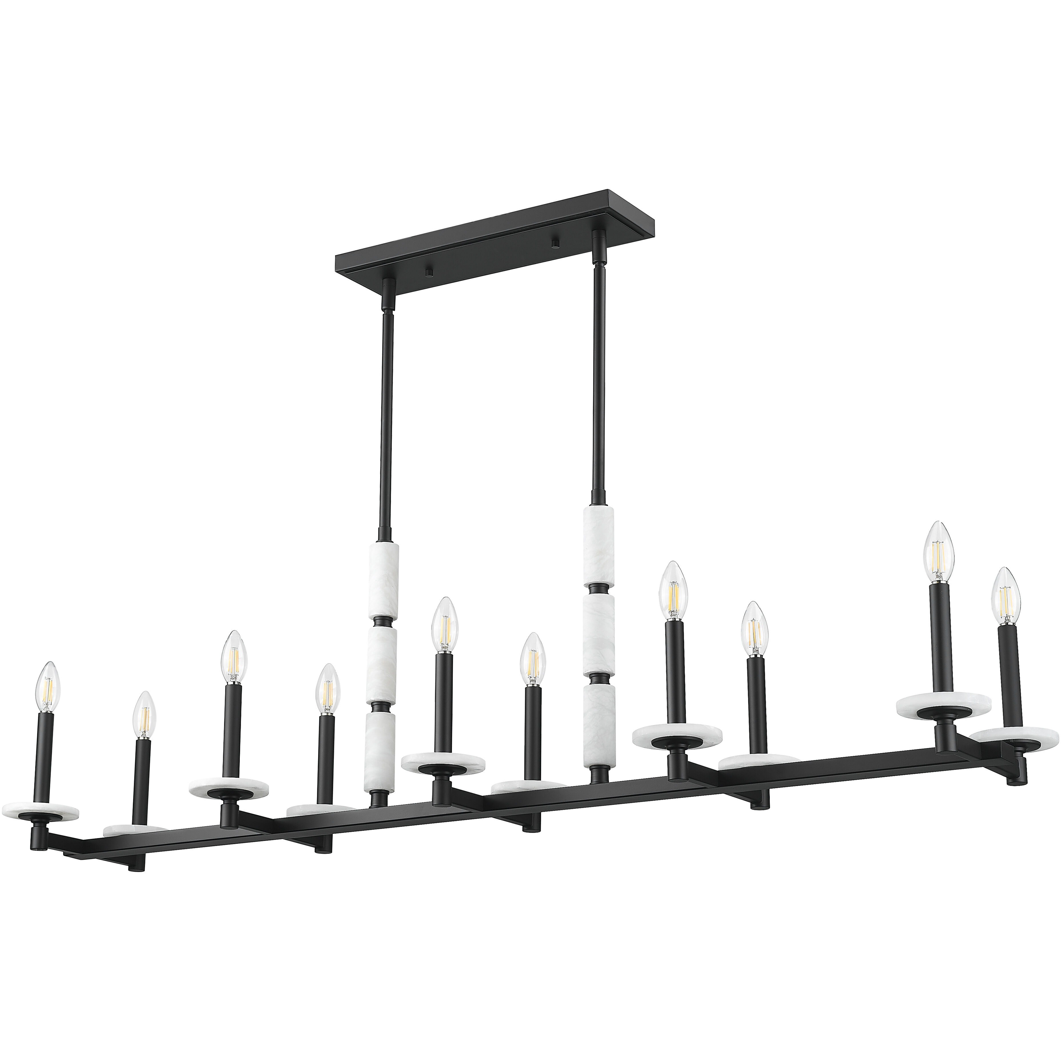 Kaden Linear Chandelier Ceiling Light in Matte Black