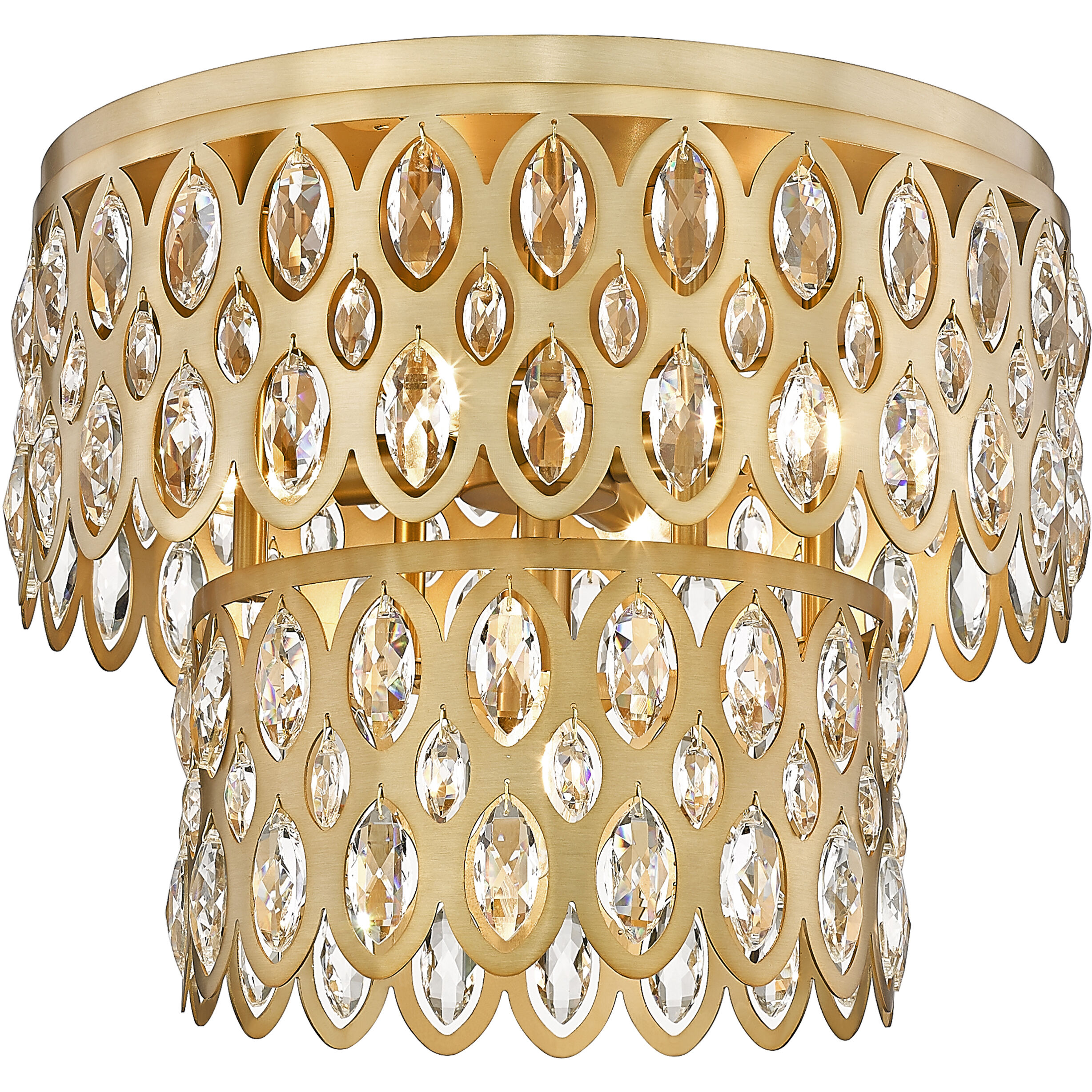 Dealey 5 Light 15 inch Heirloom Brass Flush Mount Ceiling Light