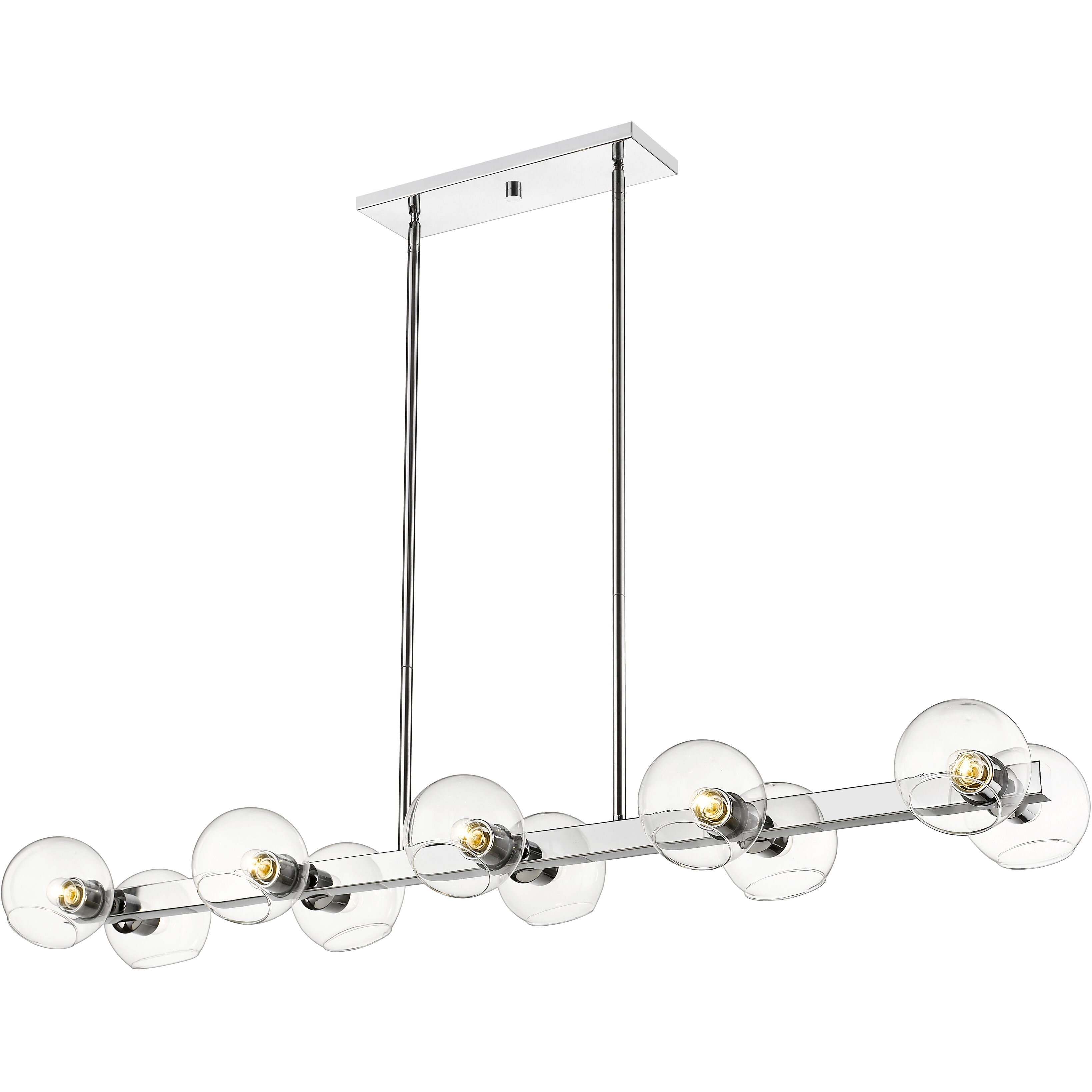 Marquee 10 Light 54 inch Chrome Linear Chandelier Ceiling Light