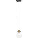 Kraken 1 Light 5.25 inch Matte Black/Olde Brass Pendant Ceiling Light in Matte Black and Olde Brass