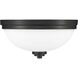 Ashton 3 Light 15 inch Matte Black Flush Mount Ceiling Light in 6
