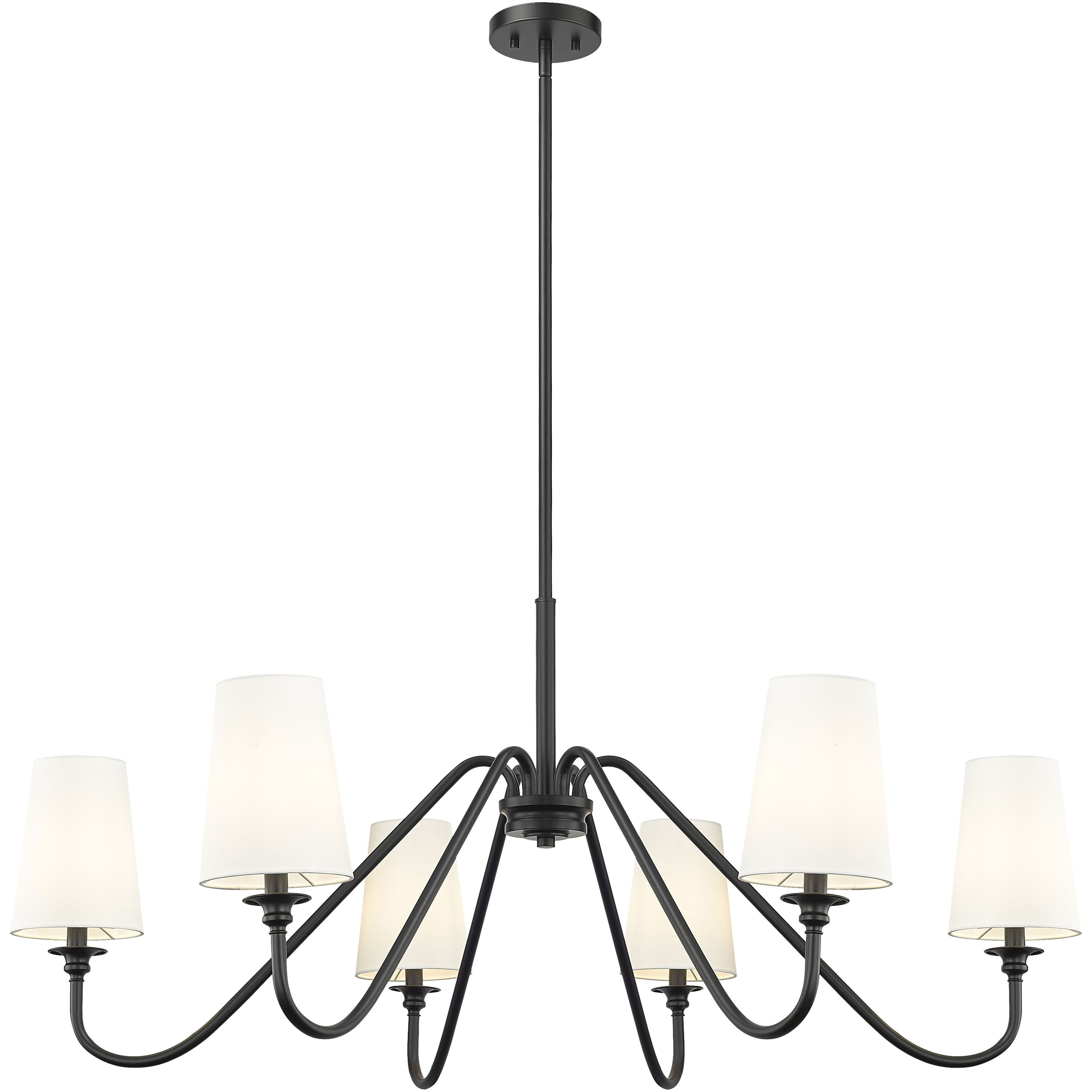 Gianna 6 Light 46.25 inch Matte Black Chandelier Ceiling Light