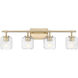 Landon 4 Light 32 inch Modern Gold Vanity Wall Light