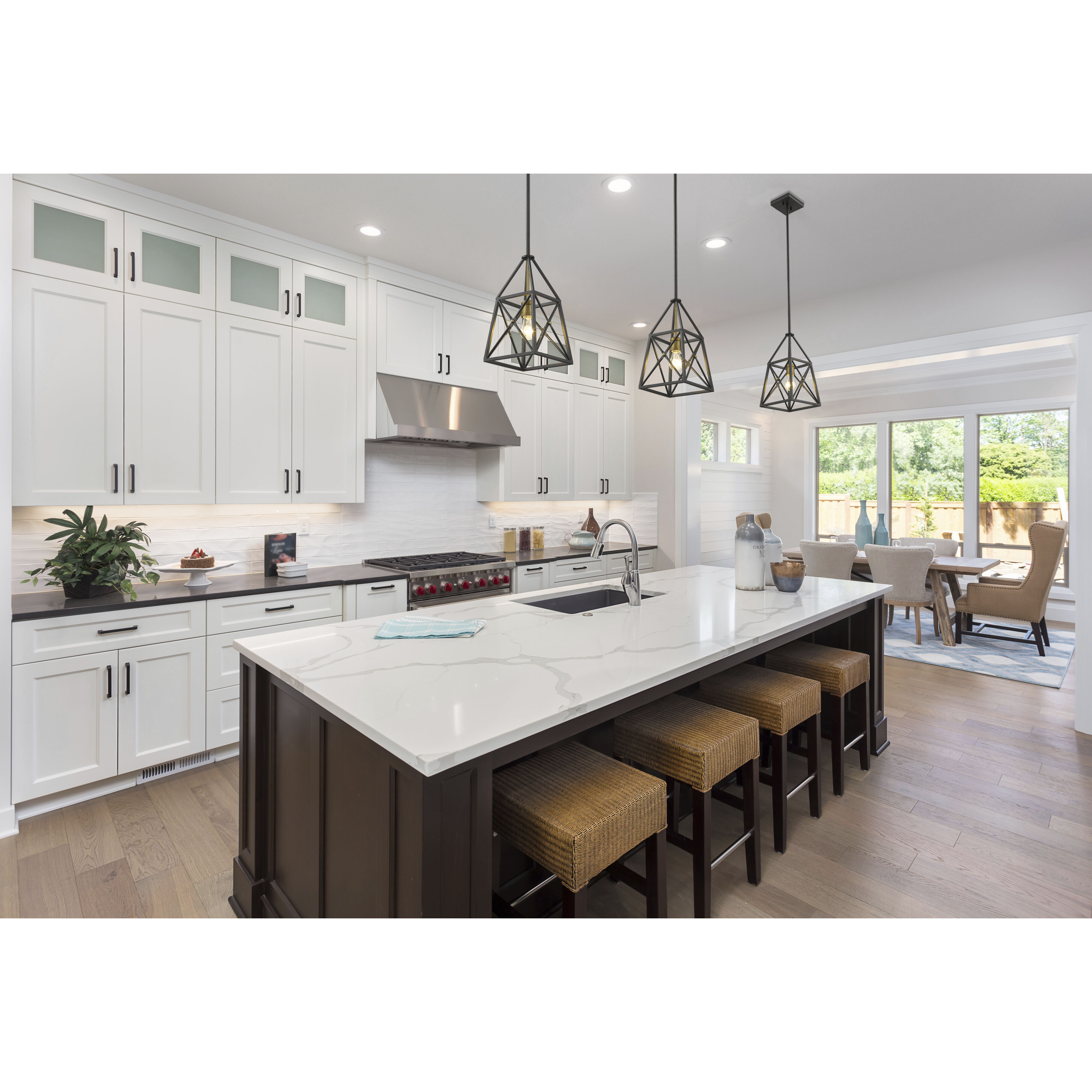 Trestle 1 Light 8 inch Matte Black and Olde Brass Pendant Ceiling Light in 5