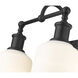 Bryant 2 Light 16 inch Matte Black Vanity Wall Light
