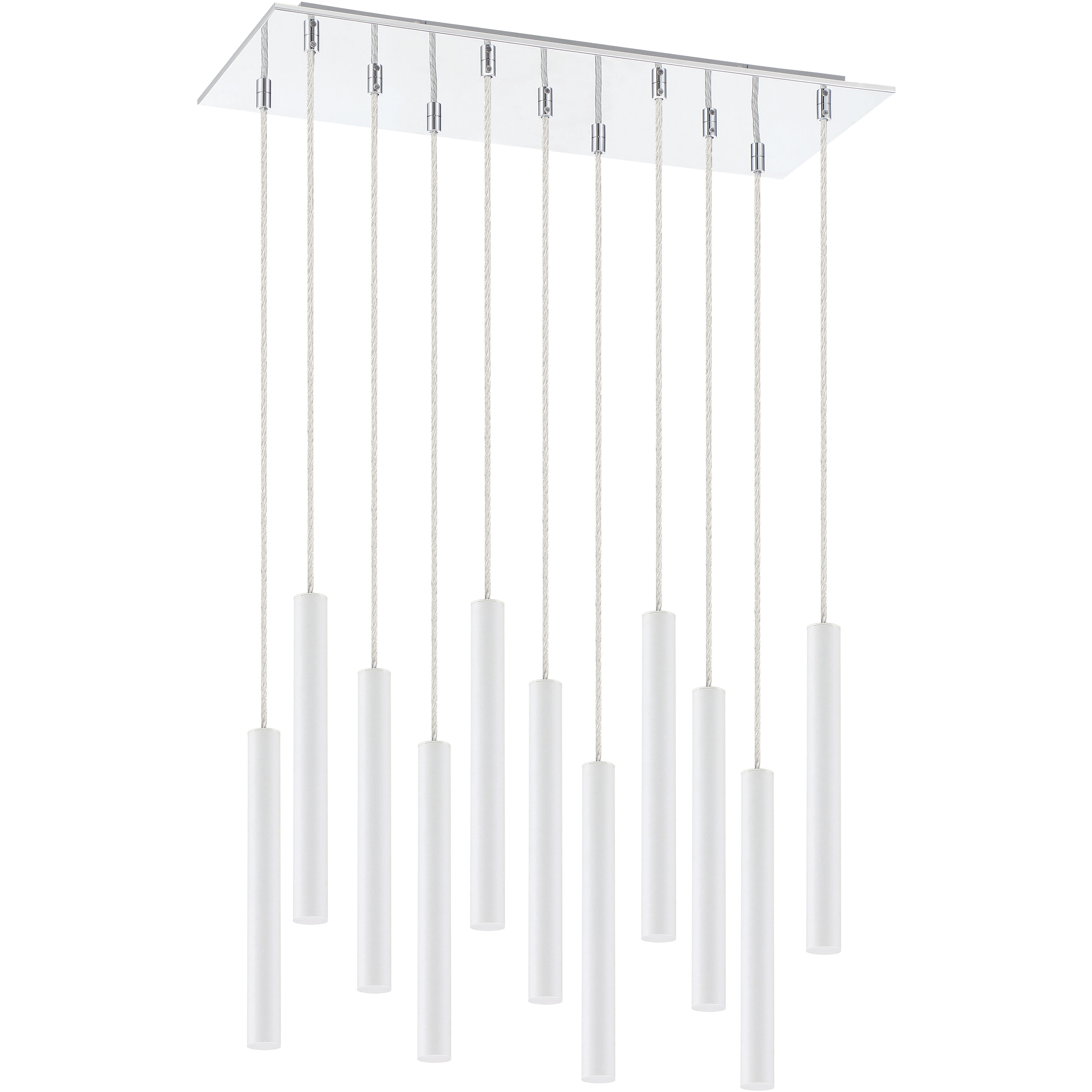Forest LED 9.75 inch Chrome Chandelier Ceiling Light in 11, 29, Matte White Steel