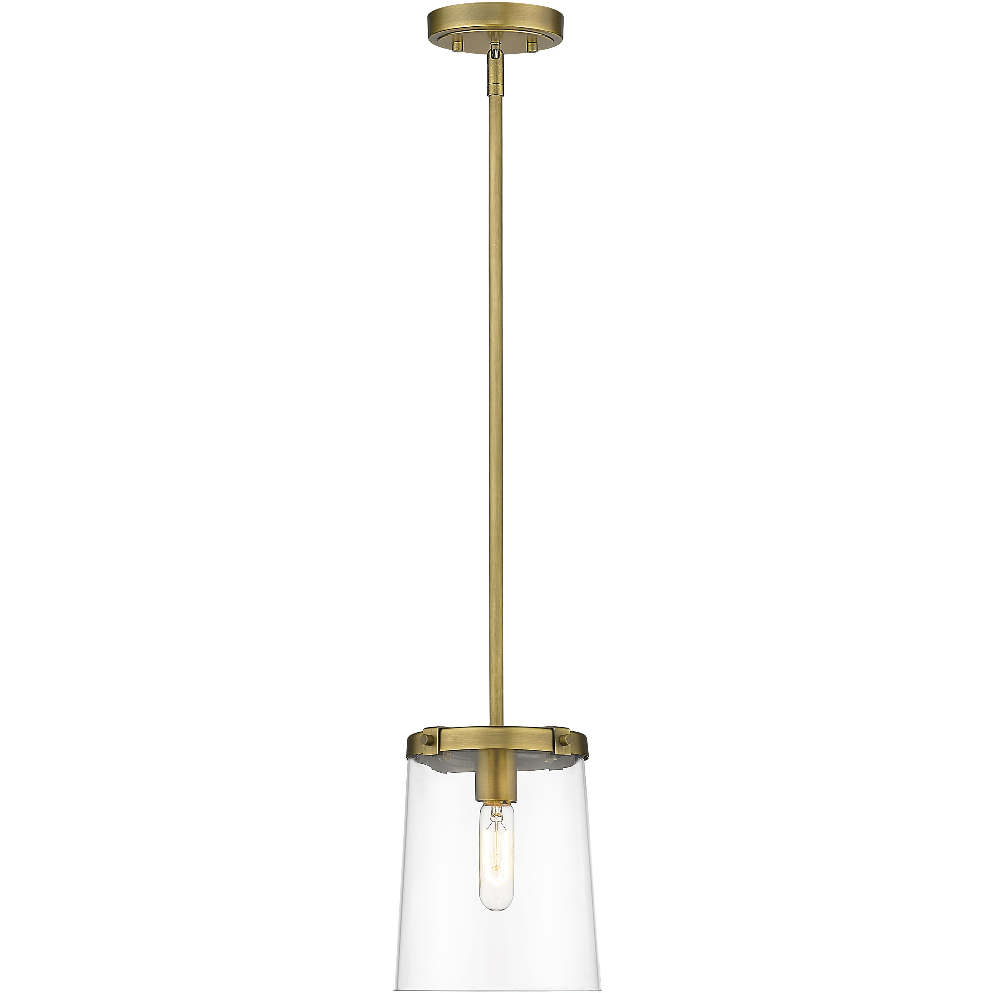 Callista 1 Light 7.5 inch Rubbed Brass Pendant Ceiling Light
