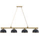 Cordon 4 Light 81.25 inch Heritage Brass Billiard Ceiling Light