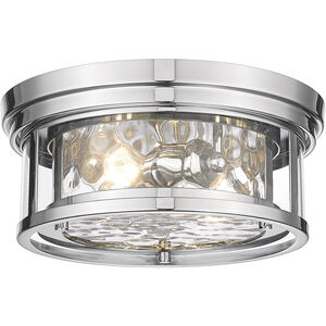 Clarion 2 Light 12 inch Polished Nickel Flush Mount Ceiling Light