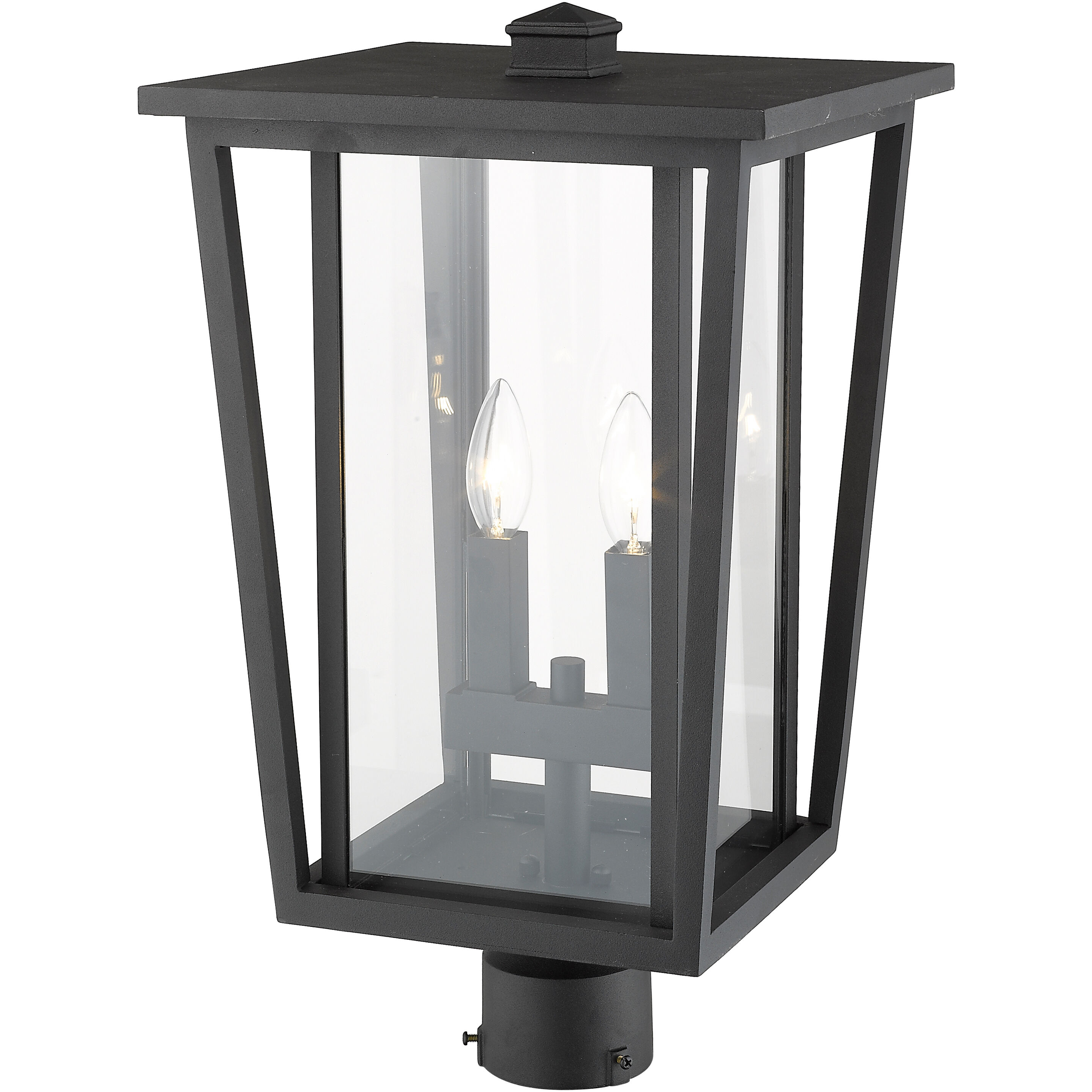 Seoul 2 Light 19.75 inch Black Outdoor Post Mount Fixture in 13