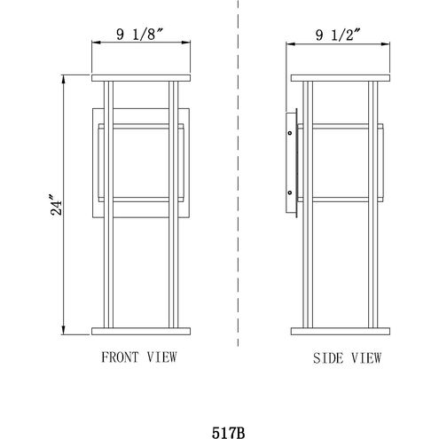 Luca LED 24 inch Black Outdoor Wall Light