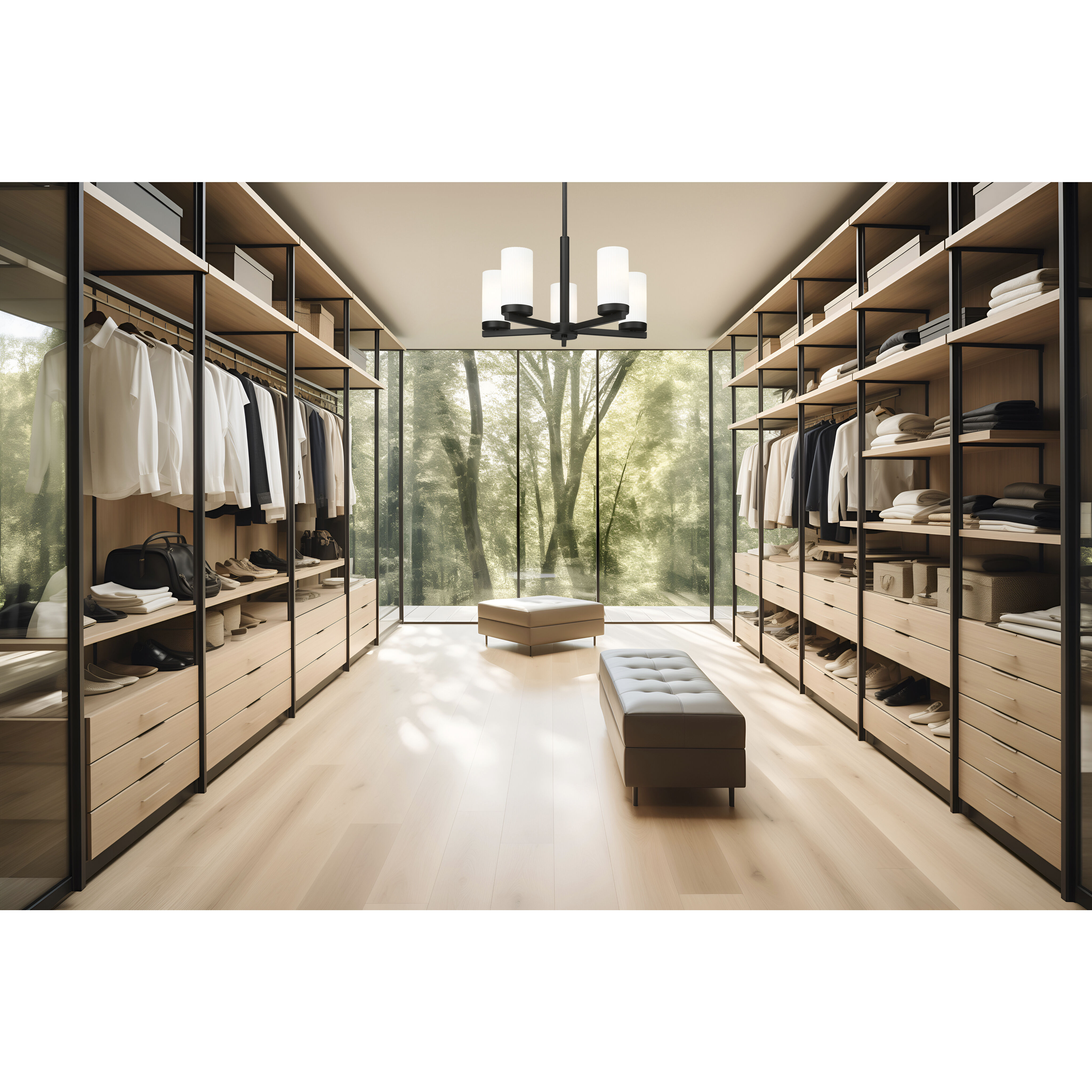 Danica 5 Light 19.5 inch Matte Black Chandelier Ceiling Light