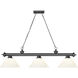 Cordon 3 Light 57.25 inch Bronze Plate Billiard Ceiling Light in White Plastic