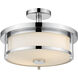 Savannah 2 Light 13.75 inch Chrome Semi Flush Mount Ceiling Light