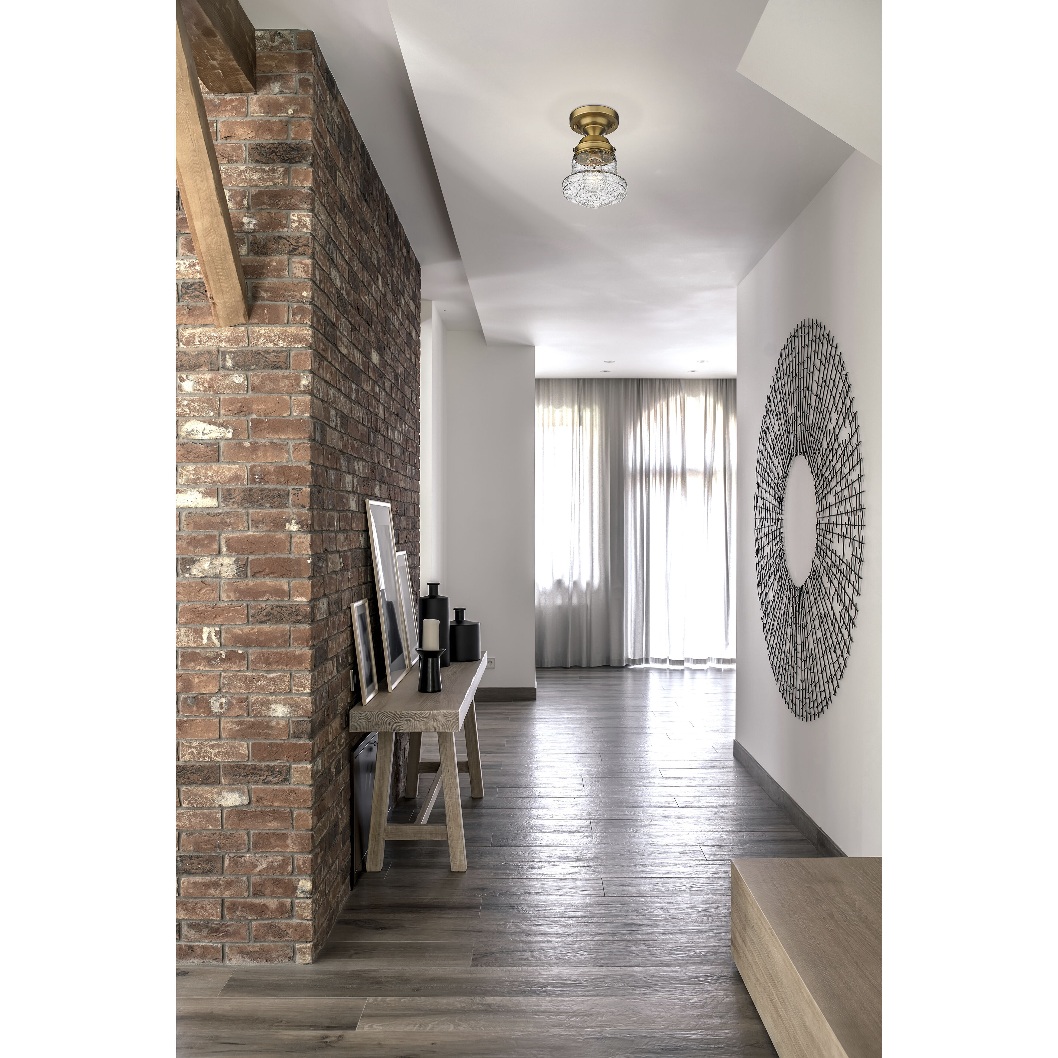 Vaughn 1 Light 6 inch Heritage Brass Flush Mount Ceiling Light