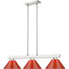 Cobalt 3 Light 46 inch Brushed Nickel Billiard Ceiling Light in Red