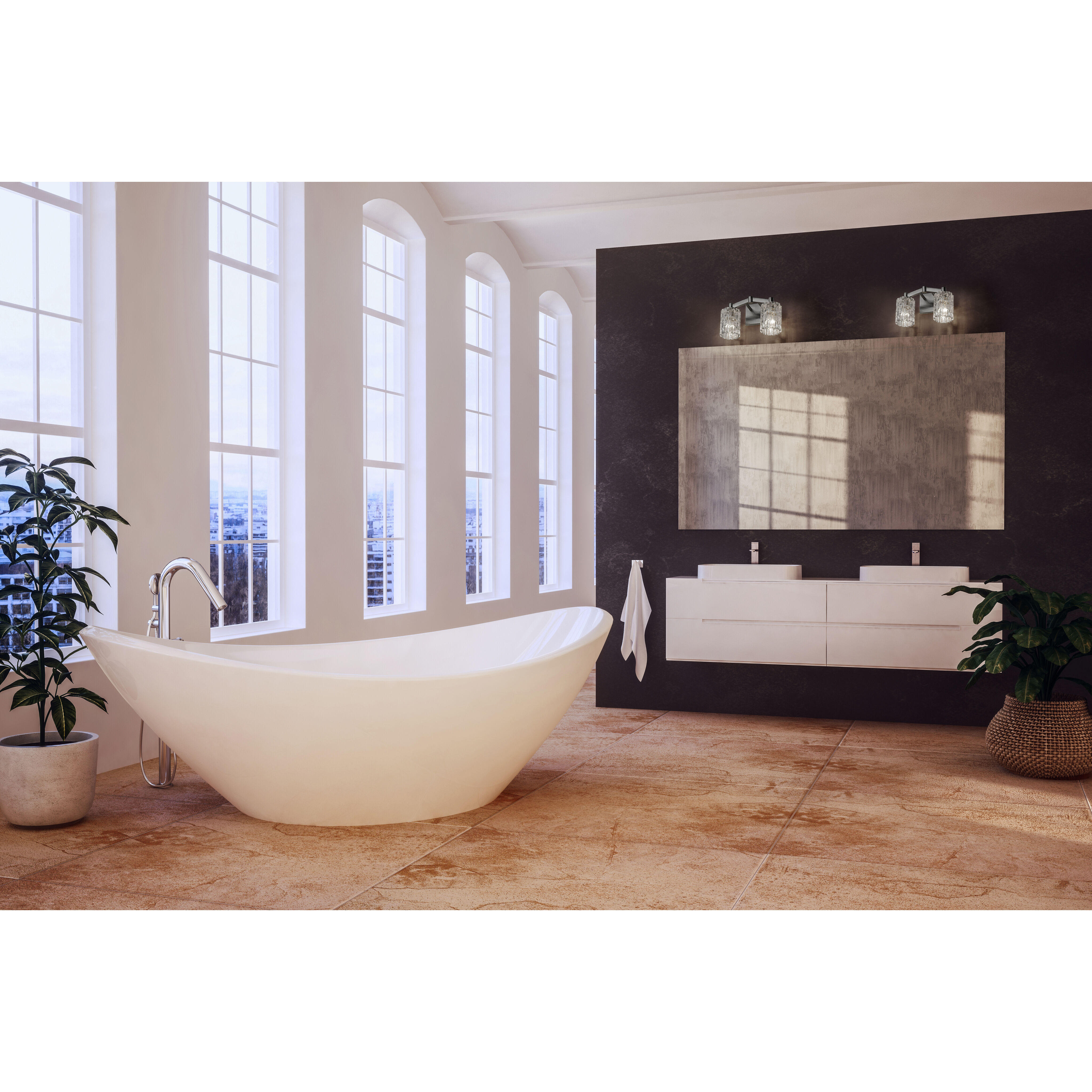 Aubrey 2 Light 13.5 inch Brushed Nickel Vanity Wall Light