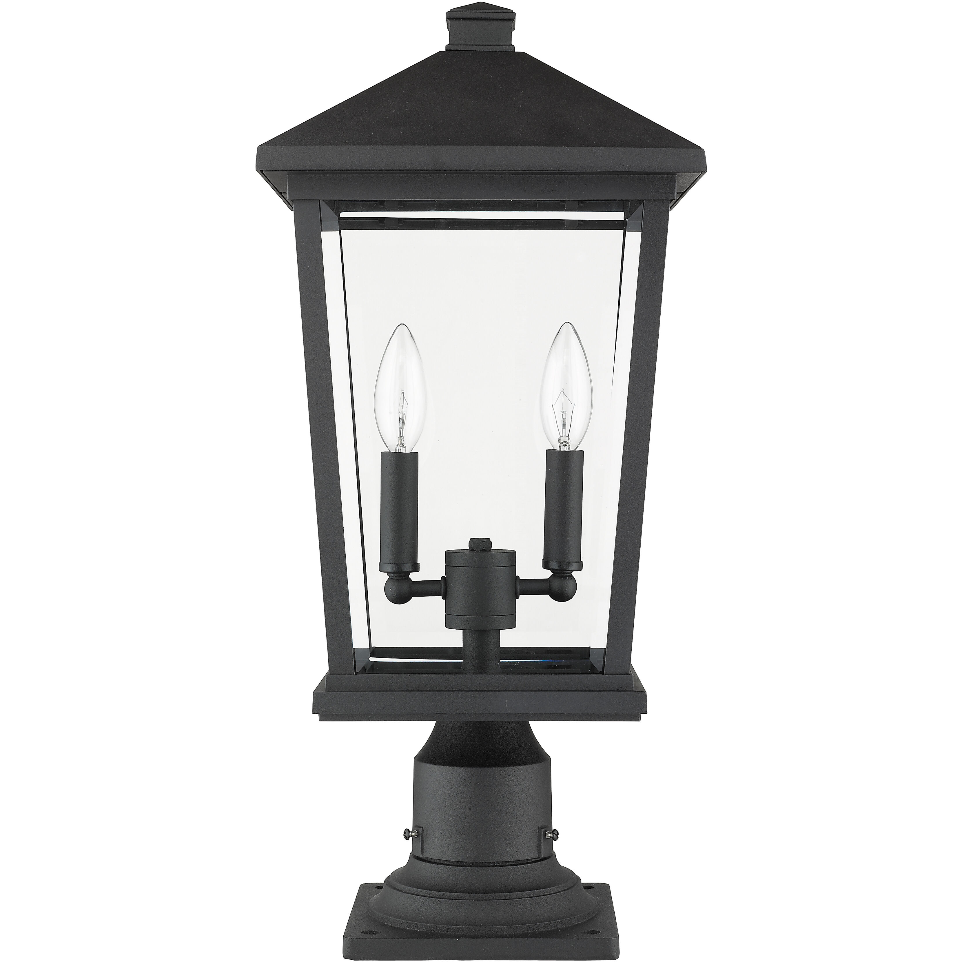 Beacon 2 Light 21.5 inch Black Outdoor Pier Mounted Fixture in 8.25