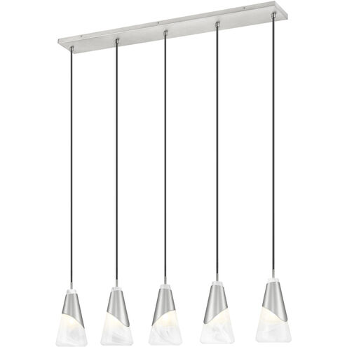 Aimie Linear Chandelier Ceiling Light in Brushed Nickel