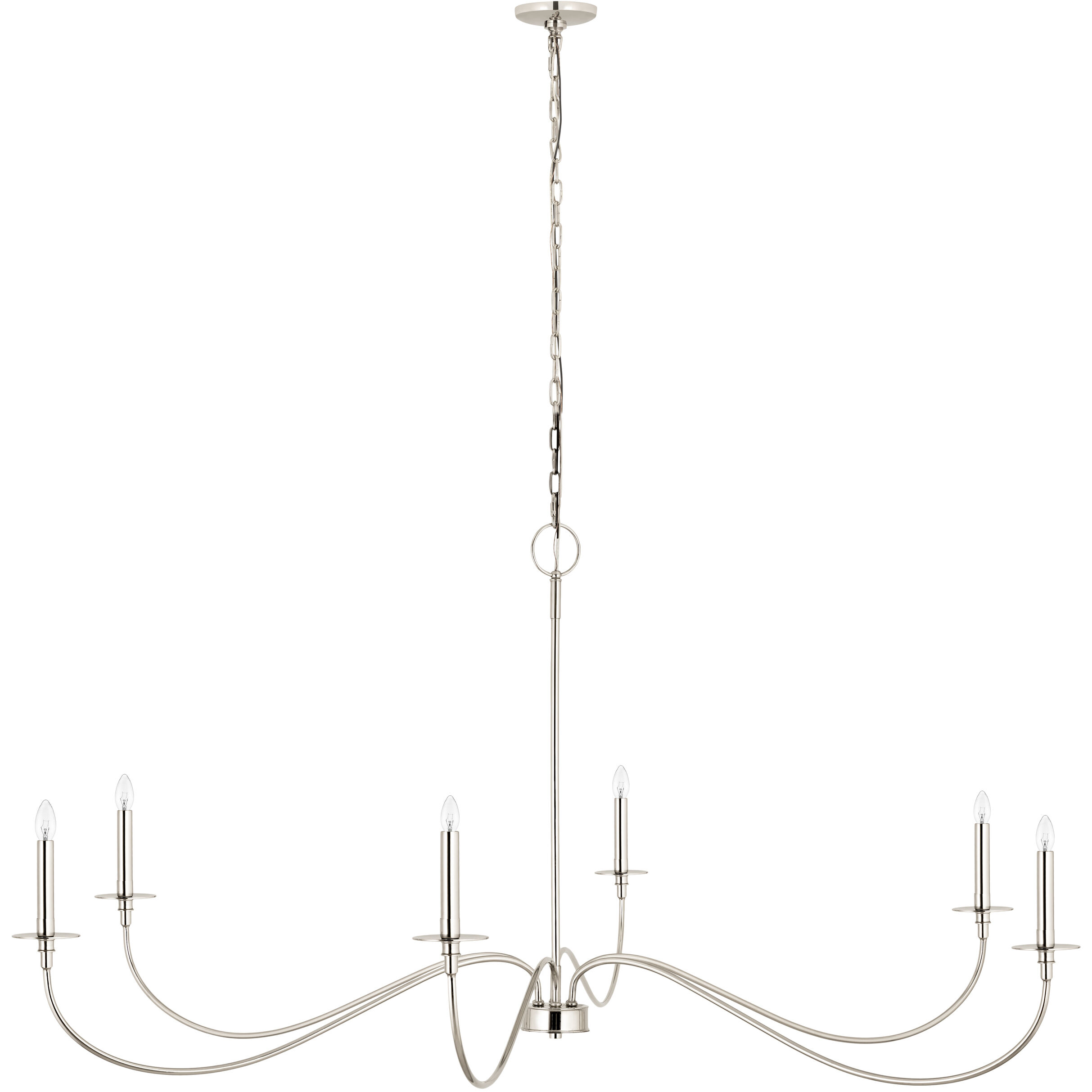 Arrington 6 Light 63 inch Polished Nickel Chandelier Ceiling Light
