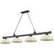 Cordon 4 Light 81.25 inch Bronze Billiard Ceiling Light in Golden Mottle Glass