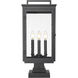 Hartwell 4 Light 23.75 inch Sand Black Outdoor Pier Mounted Fixture