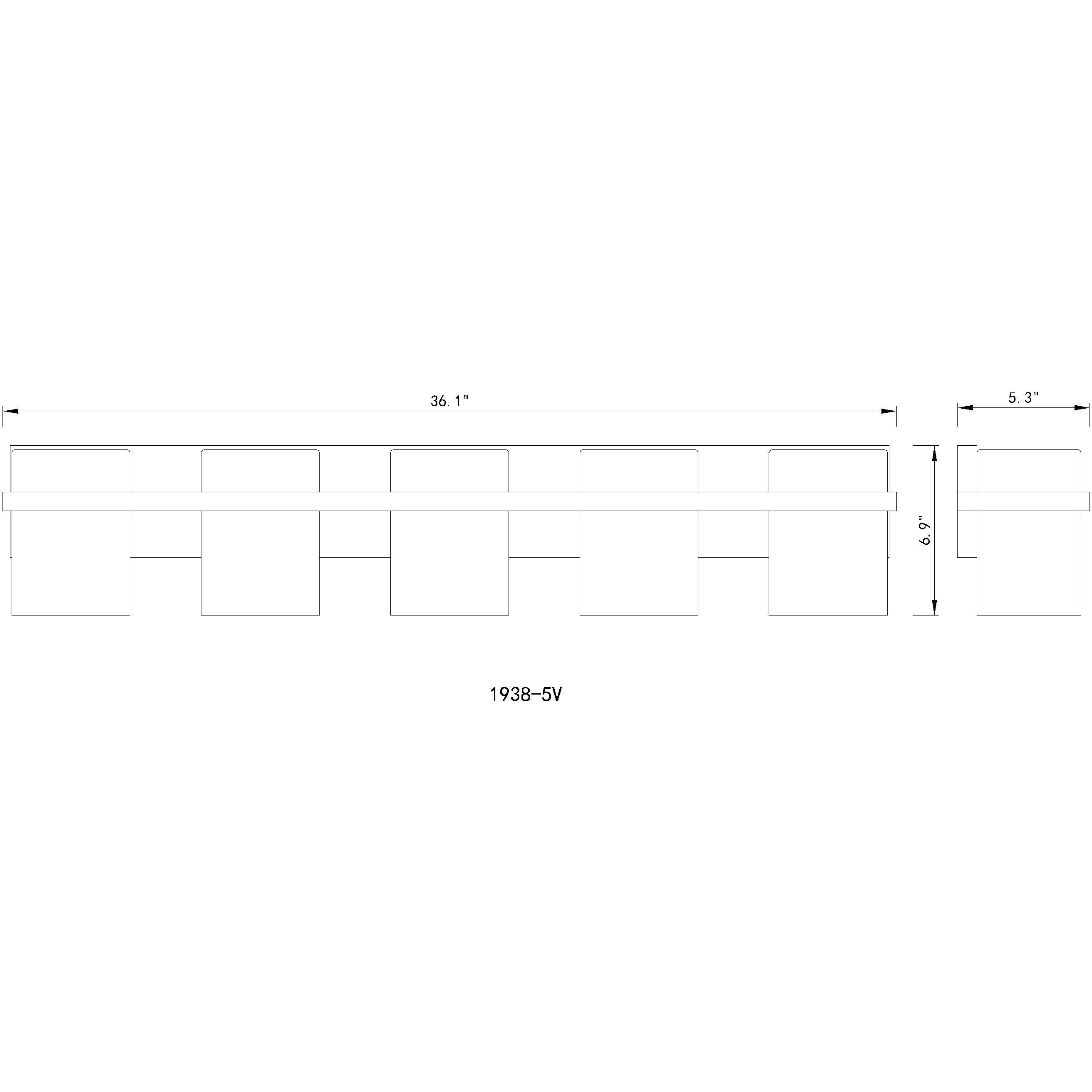 Bennington 5 Light 36.25 inch Chrome Vanity Wall Light