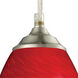 Jazz 1 Light 5 inch Brushed Nickel Pendant Ceiling Light in Red