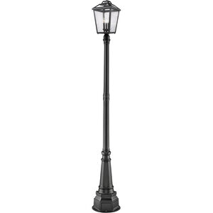 Bayland 3 Light 105 inch Black Outdoor Post Mounted Fixture
