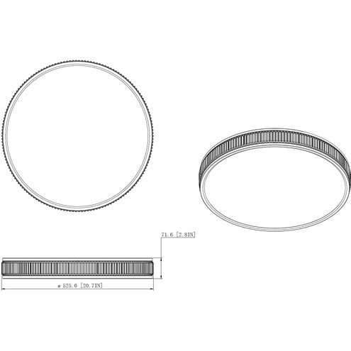 Stari LED 20.75 inch Matte Black Flush Mount Ceiling Light