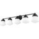 Vaughn 5 Light 40.75 inch Matte Black Vanity Wall Light