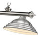 Cordon 3 Light 58 inch Brushed Nickel Billiard Ceiling Light in Brushed Nickel Steel