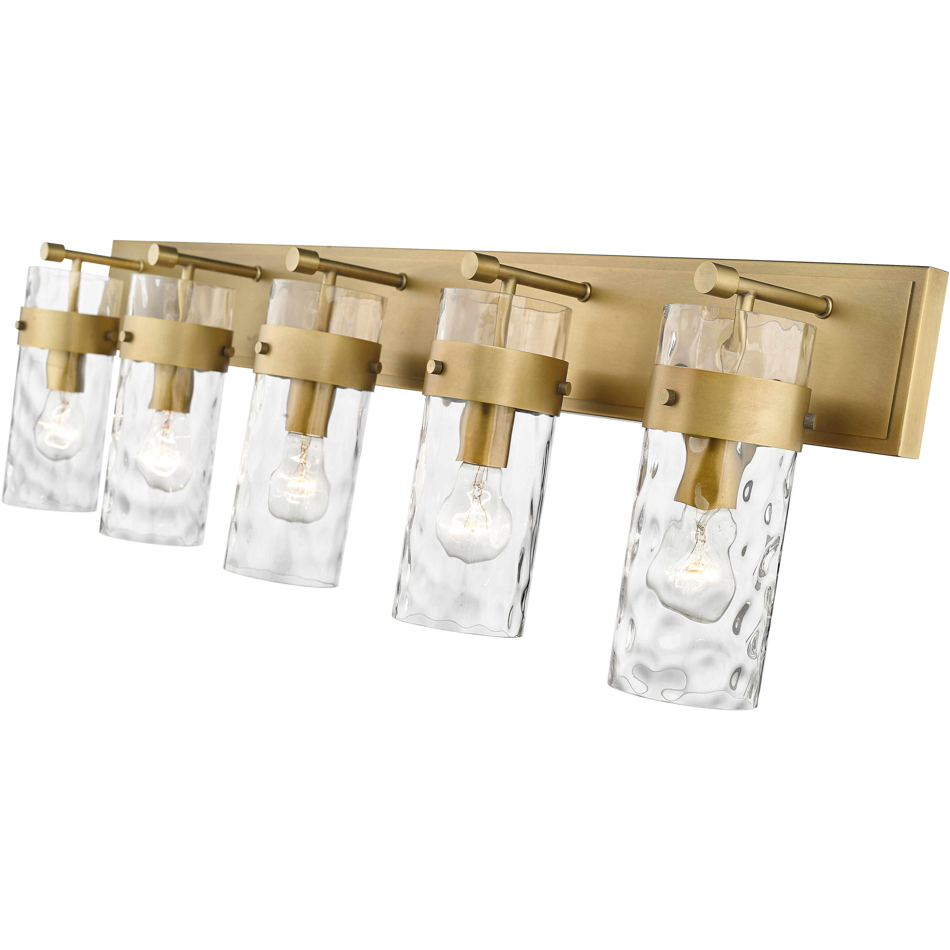 Fontaine 5 Light 44 inch Rubbed Brass Vanity Wall Light in Rubbed Bronze