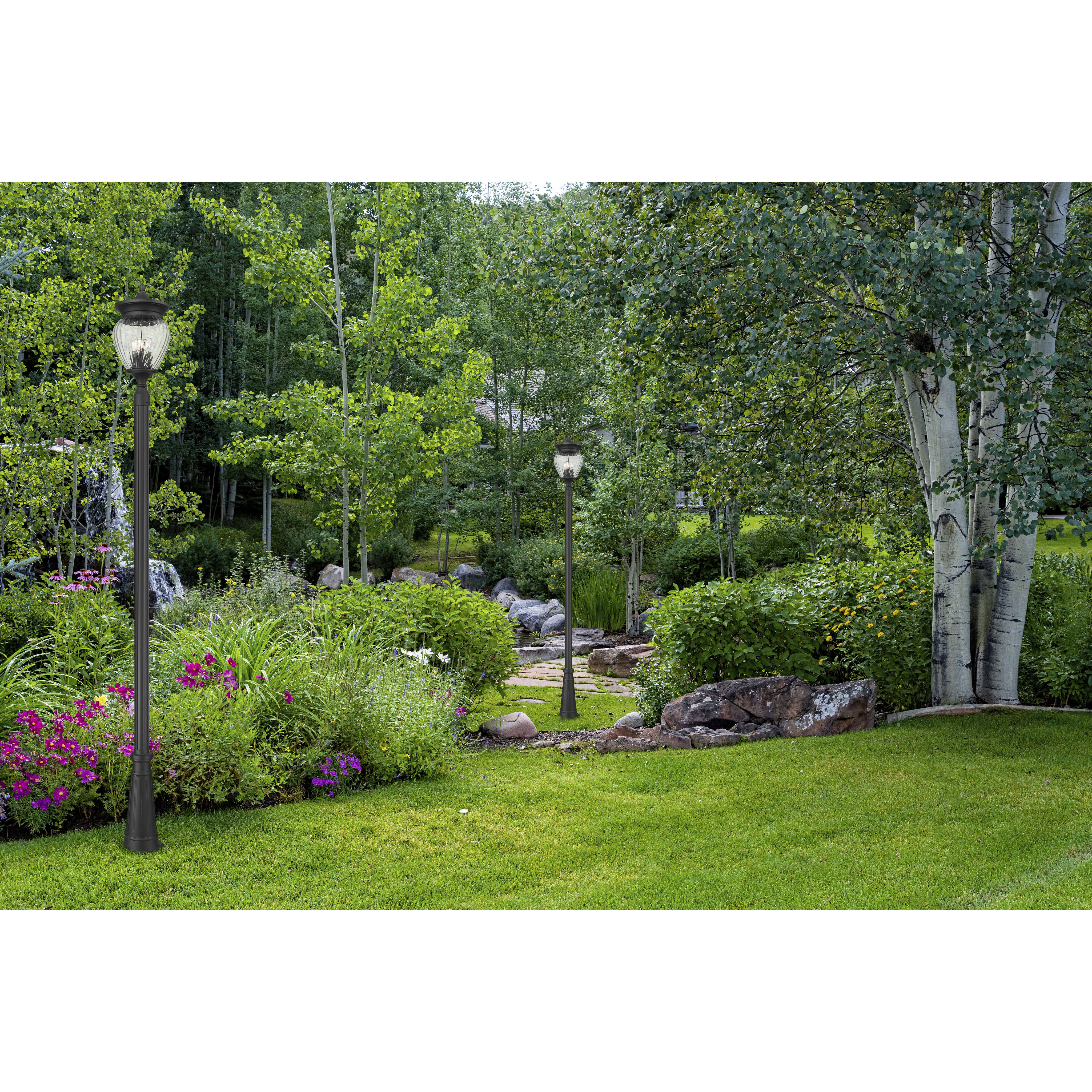 Davina 4 Light 119.25 inch Black Outdoor Post Mounted Fixture in G9